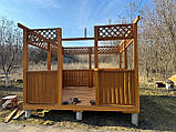 Дерев'яна альтанка 3 на 4 м, розбірна (на 10-12 осіб)  з фарбуванням,, фото 7