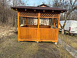 Дерев'яна альтанка 3 на 4 м, розбірна (на 10-12 осіб)  з фарбуванням,, фото 8