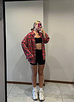 Женская стильная рубашка в клетку ткань: фланель Мод. 167