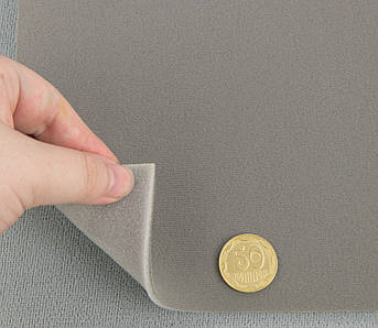 Стельовий автовелюр оригінальний 111/1, колір сірий на поролоні товщ. 3мм шир. 158см Німеччина