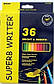 Олівці кольорові 36 кольорів MARCO 4120-36CB Superb Writer Aquarelle, акварельні з пензликом, фото 2