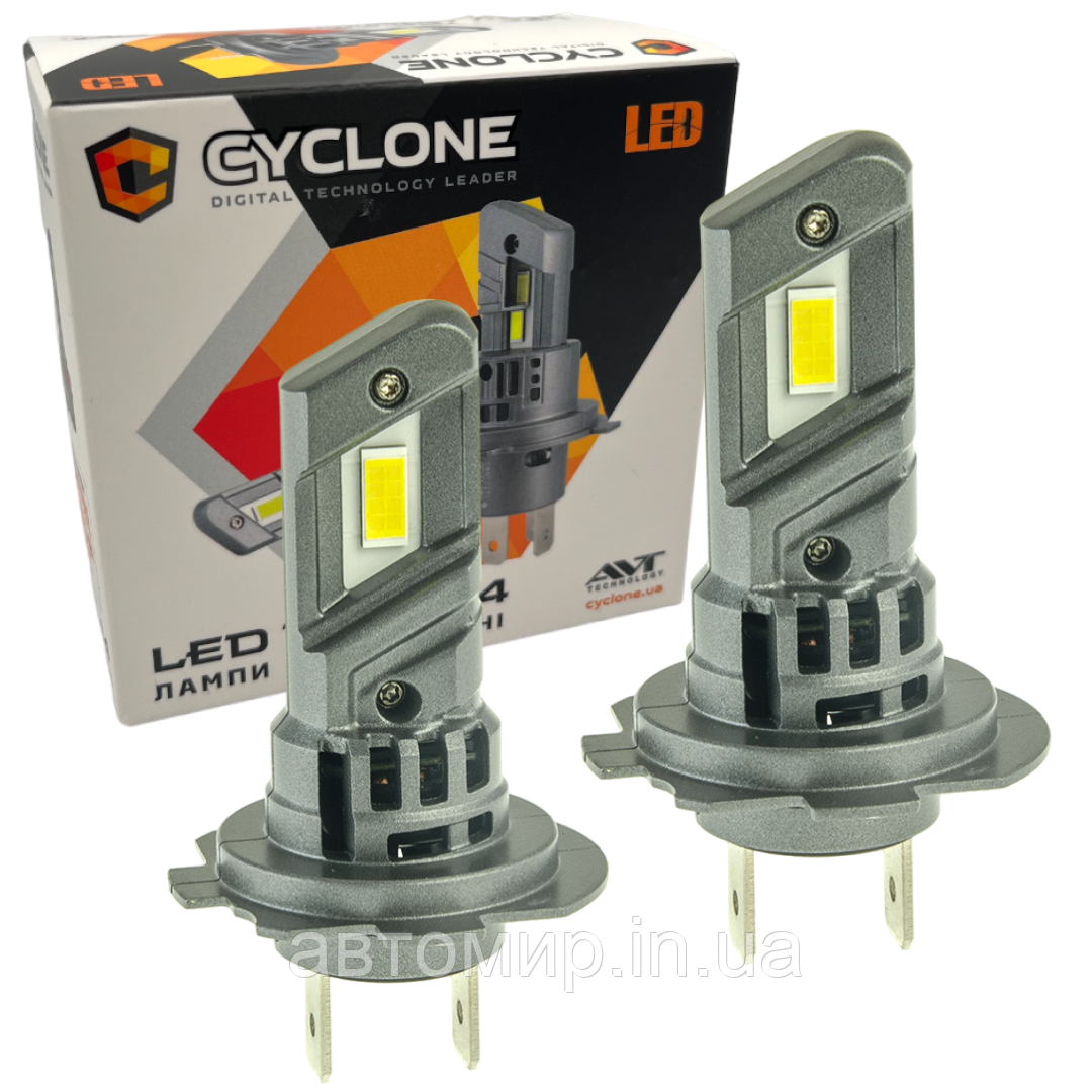 Лампа світлодіодна для фар cyclone led h7 5000k 6700lm 25W type 44 2 шт комплект, фото 1