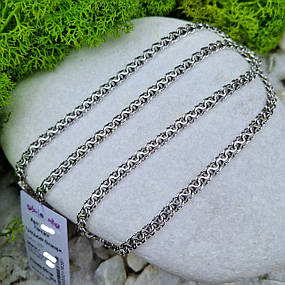 Жіночий срібний ланцюжок 925° проби 45 см * 5 мм "Грецький бісмарк" з чорнінням, фото 2