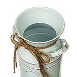 Ваза декоративна з серцем білий метал h19см, фото 2