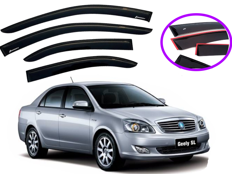 Дефлектори вікон вітровики для Geely SL 2011 -> (скотч) AV-Tuning, фото 1