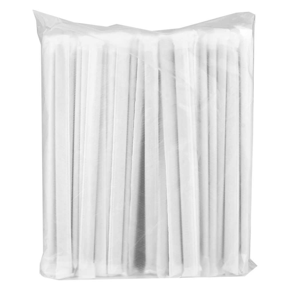 Трубочки в індивідуальному впакуванні білі з вигином 200 шт