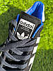 Кроссовки ADIDAS BLACK/ WHITE/ BLUE ЧЕРНЫЕ с белым ЗАМША адидас, фото 8