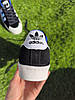 Кроссовки ADIDAS BLACK/ WHITE/ BLUE ЧЕРНЫЕ с белым ЗАМША адидас, фото 9