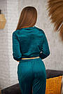 Комплект домашній ВЕЛЮРОВИЙ 2-ка штани кофта PERFECT СМАРАГД 601, фото 5