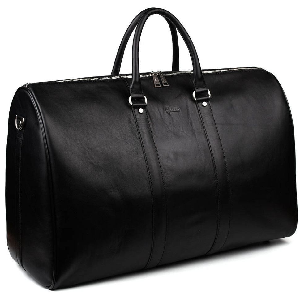 Велика шкіряна дорожня сумка 61 см TARWA GA-9551-4lx чорна Наппа