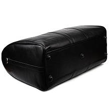 Велика шкіряна дорожня сумка 61 см TARWA GA-9551-4lx чорна Наппа, фото 3