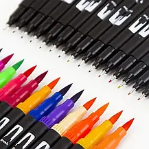 Акварельні двосторонні маркери для скетчина Color 60 шт., Набір маркерів для малювання 60 шт., фото 4