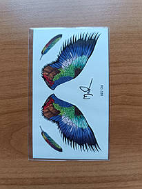 Флеш Тату. 11*6 См. Тимчасова, Перевідна. Набір, Крила, Нескінченність, Серце, Написи, "Love, Ангел",