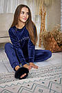 Комплект домашній ВЕЛЮРОВИЙ 2-ка штани кофта PERFECT СИНІЙ 601, фото 4