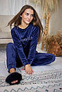 Комплект домашній ВЕЛЮРОВИЙ 2-ка штани кофта PERFECT СИНІЙ 601, фото 9