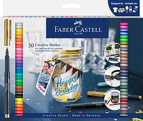 Набір тонких маркерів для декору Faber-Castell Creative Marker M (1,5 мм), 30 кольорів, 160730