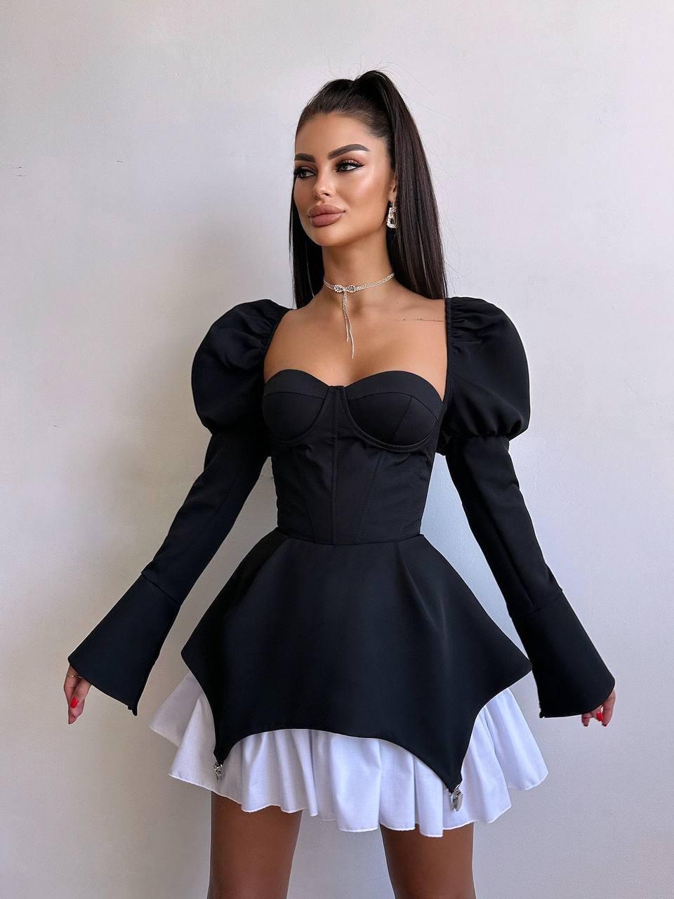 Жіноча міні сукня з чашками та елементами корсету Smb9194