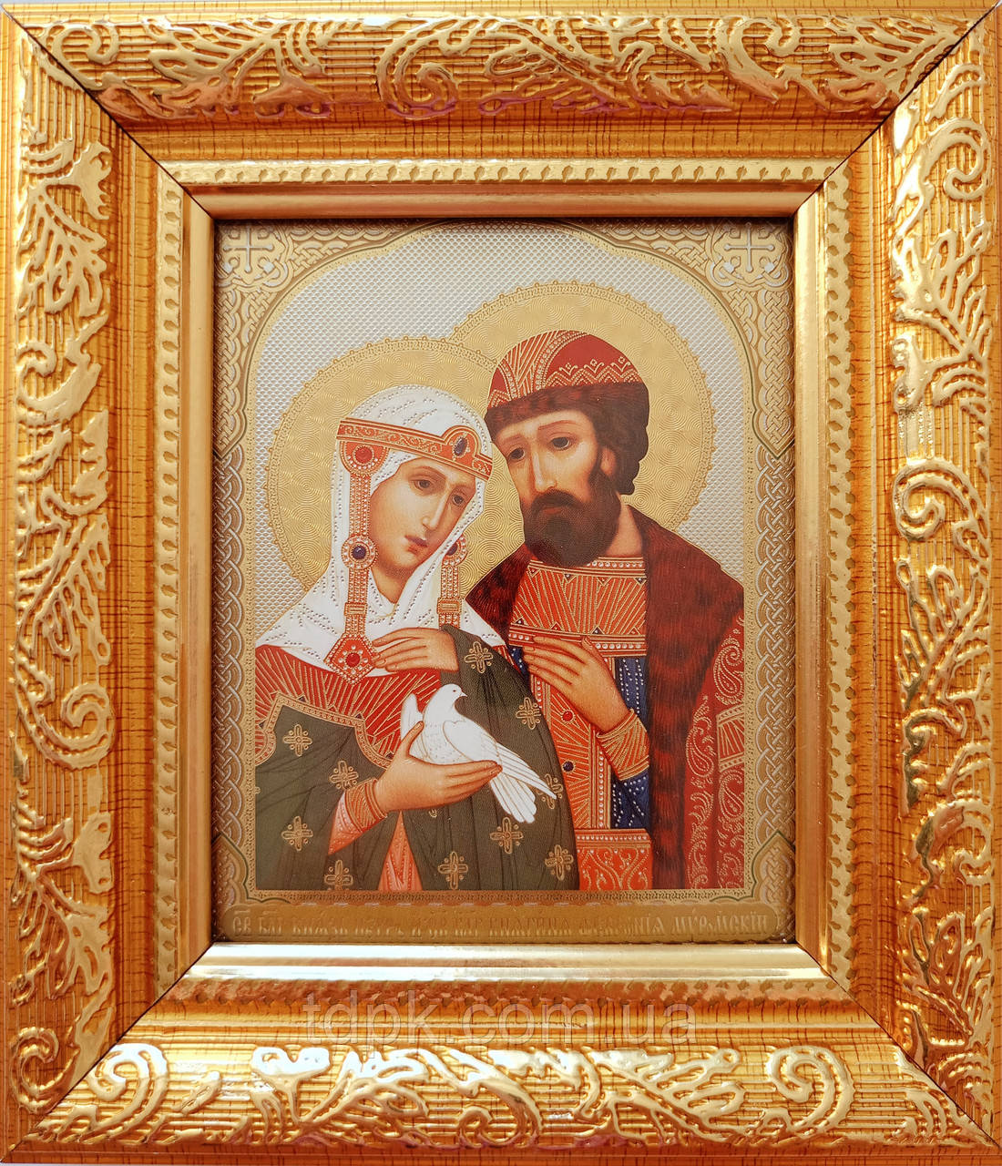 Ікона св. муч. Петра та Февронії 14х16, фото 1