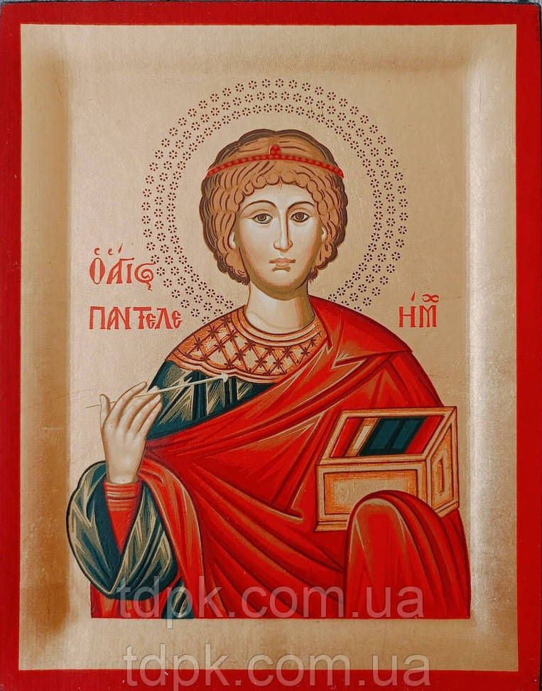 Грецька Ікона Св. Пантелеймона 19X15 см, фото 1