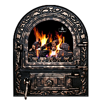 Чавунні дверцята для груби зі склом термостійким Iron Fire Дверцята топкові пічні Artik 460х560 мм