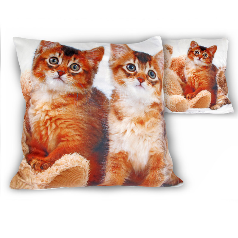 Подушка декоративна на блискавці Кошенята Carmani,45х45 см (021-1114), фото 1