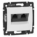 Комп'ютерна розетка 2хRJ45 utp Кат.5е біла Valena Classic Legrand 774231, фото 2