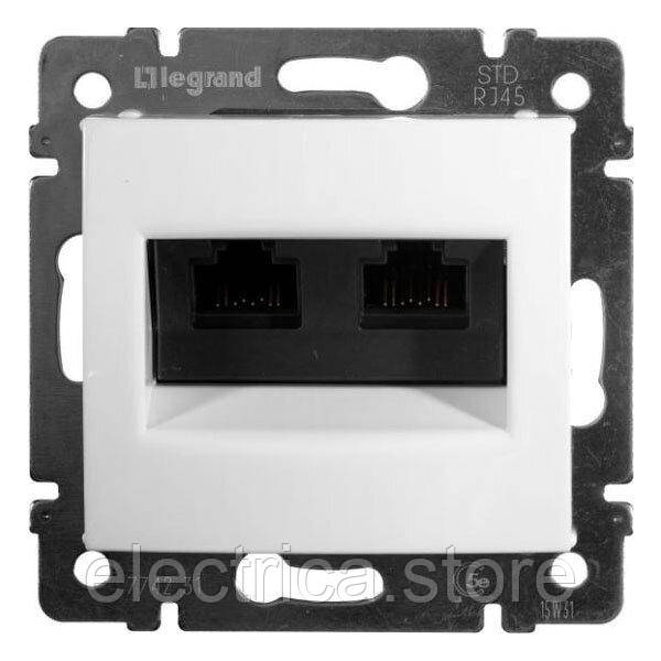 Комп'ютерна розетка 2хRJ45 utp Кат.5е біла Valena Classic Legrand 774231, фото 1