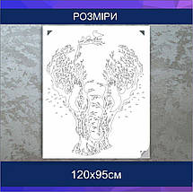 Трафарет для фарбування, Дерево-Слон, одноразовий із самоклеючої плівки 145 х 115 см, фото 2