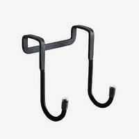 Подвійні навісні гачки на дверцятах шафи надвірні із силіконовими наконечниками Неіржавка сталь чорний