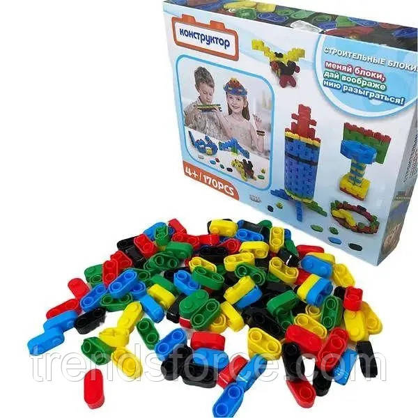 Конструктор 170 деталей Будівельні блоки/ Розвивальний конструктор для дітей 208672