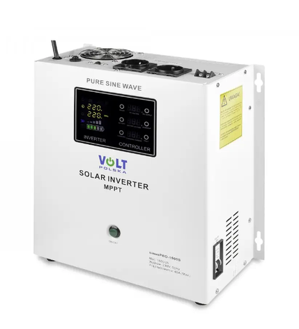 Гібридний ДБЖ/інвертор Volt Polska SINUS PRO 1500 S 12/230V 1050/1500W + 40A MPPT 75V (3SPS150012), фото 1