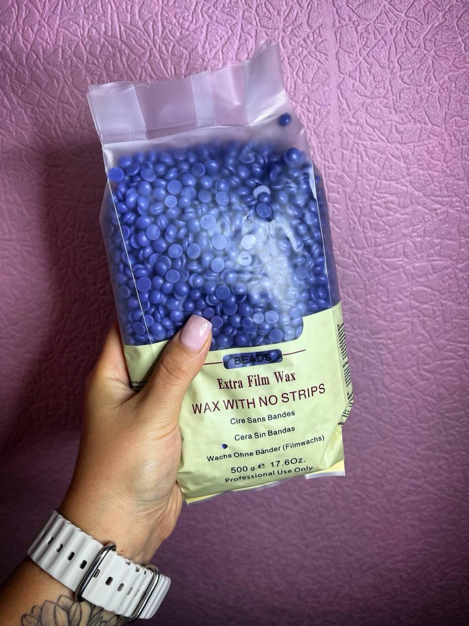 Віск для депіляції в гранулах 500г асорті Beads Extra Film Wax, горячий віск для воскоплава, фото 1