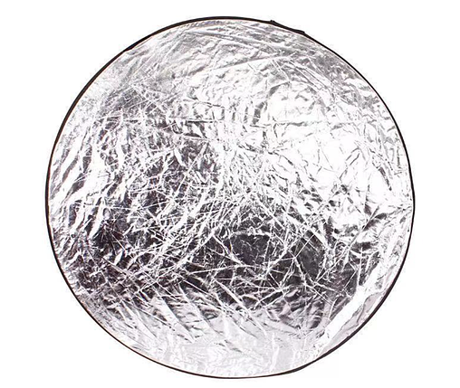 Світловідбивач для фото Visico 2 в 1 Білий / Срібло 60 см / Відбивач світла катафот круглий, фото 3