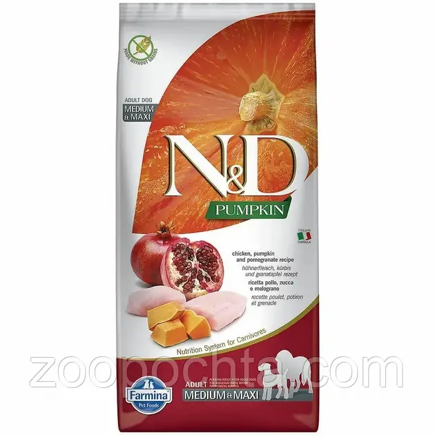 Сухий беззерновий корм для собак середніх та великих порід Farmina (Фарміна) MEDIUM & MAXI з куркою 12 кг, фото 1