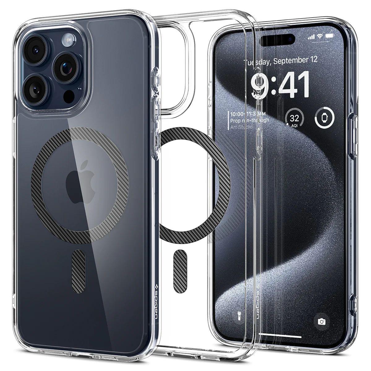 Чохол Spigen Ultra Hybrid Mag до iPhone 15 Pro Carbon Fiber (ACS06717), фото 1