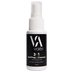 Знежирювач для нігтів Valeri 3в1 Nail Prep & Cleanser Spray, 50 мл