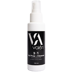 Знежирювач для нігтів Valeri 3в1 Nail Prep & Cleanser Spray, 100 мл