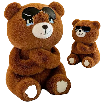 Плюшева іграшка ведмедик в окулярах 45см / Ведмедик плюшевий / Ведмедик іграшка / Дитяча м'яка іграшка