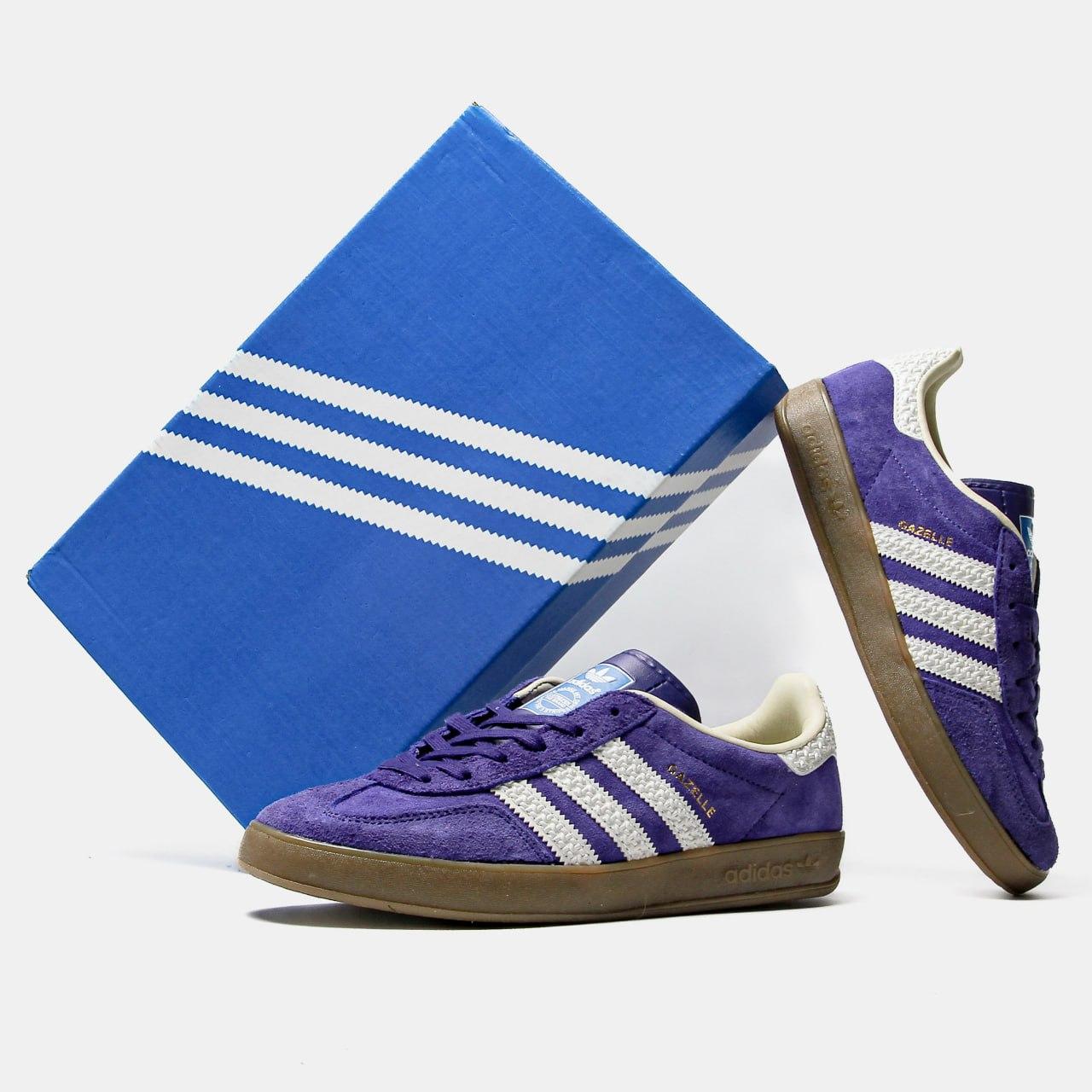 Кросівки чоловічі фіолетові Adidas Gazelle Purple White (17674), фото 1
