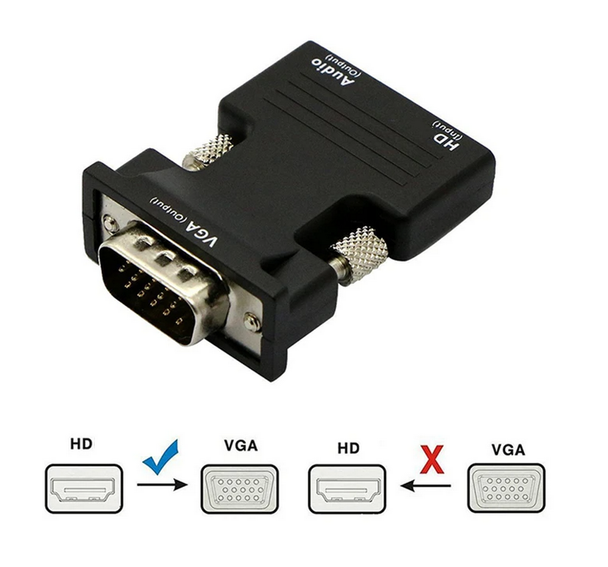 Конвертер з аудіо HDMI на VGA, 1080P, фото 1