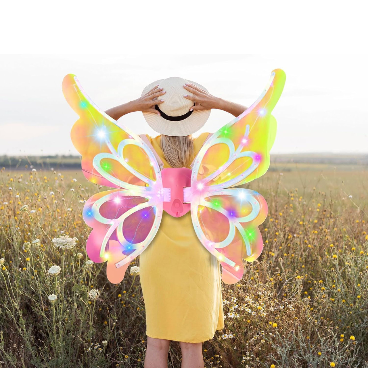Крила феї для дівчинки (підсвічування, мелодії, рухомі крила, 2 режими) 00176