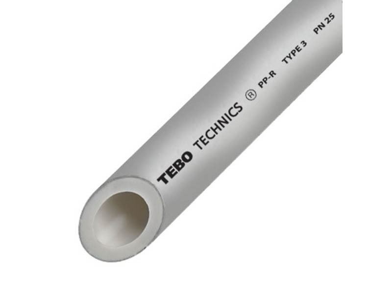 Труба PPR PN25 для котелень зачисна Ø32 TEBO сіра 4/40 м