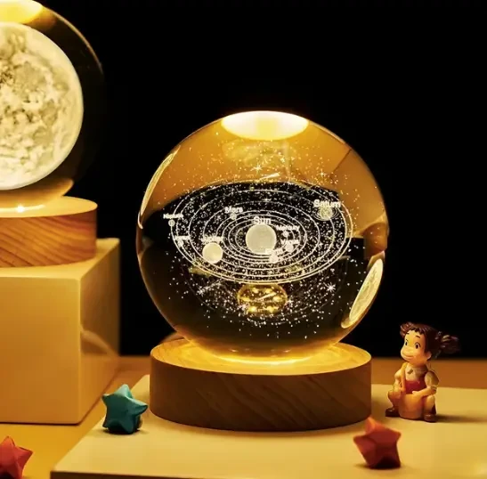 Нічник у 3D у формі "Система планет", Кришталева куля "Система планет" з Led-підсвіткою