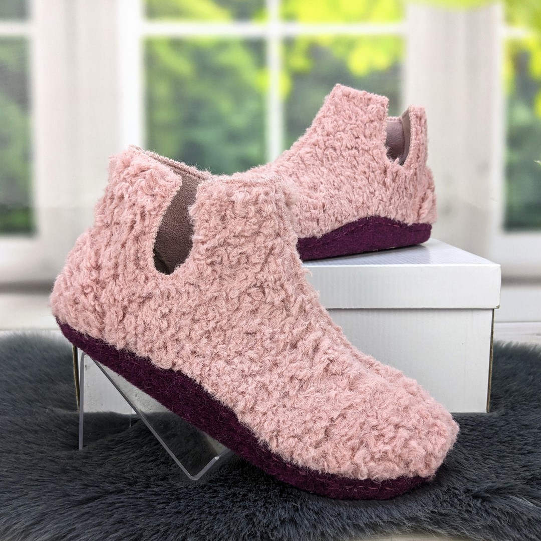 Тапочки чуні жіночі Inblu хутряні високі для ламінату рожеві 4544, фото 1