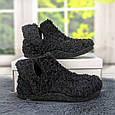Тапочки чуні жіночі Inblu хутряні високі для ламінату чорні 4544, фото 2