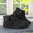 Тапочки чуні жіночі Inblu хутряні високі для ламінату чорні 4544, фото 3
