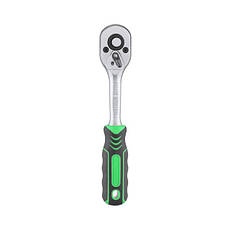 Рукоятка з храповим механізмом на 72 зуба 1/4 ", Cr-v. INTERTOOL HT-2124, фото 3