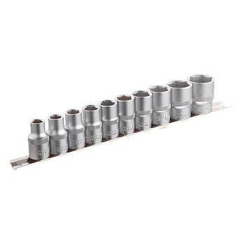 Набір головок на планці: 10-24 мм, 1/2", 10 од. INTERTOOL ET-6011, фото 1