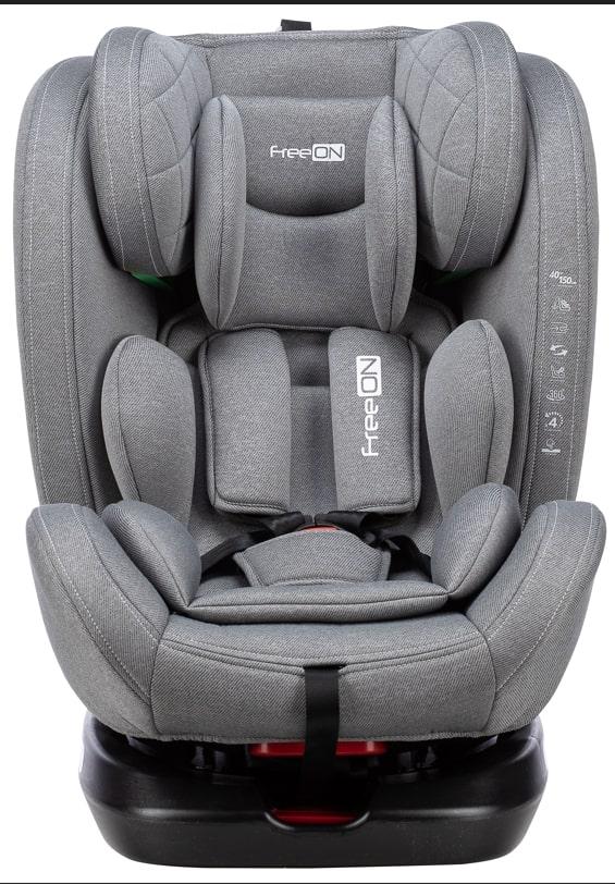 Автокрісло 360° Isofix 0-36 кг для дитини зростом 40-150 см FreeON Sierra сіре