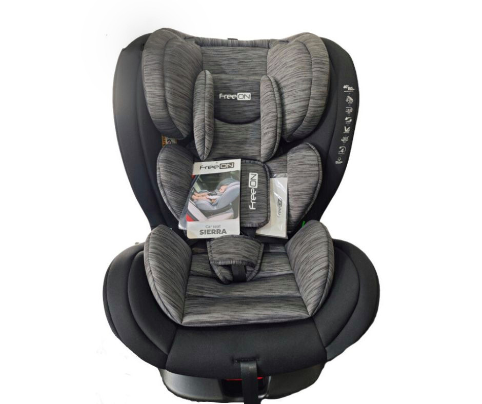 Автокрісло 360° Isofix 0-36 кг для дитини зростом 40-150 см FreeON Sierra чорно-сіре